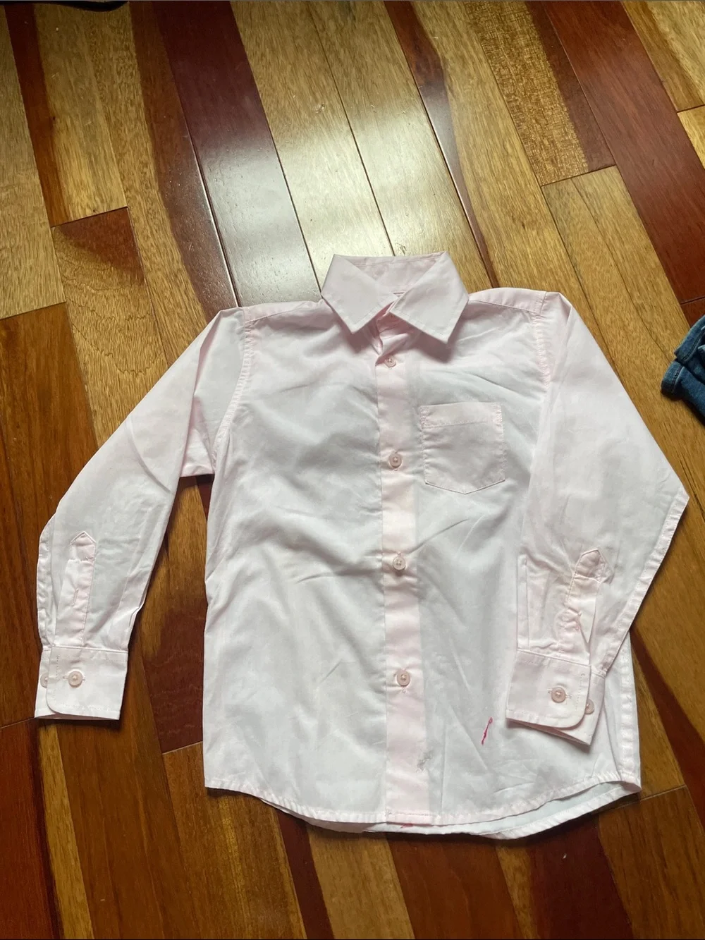Carter's Pink Button-Up Shirt with Blue Jeans Kids Matching Set